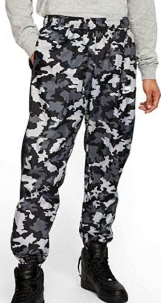 Nike Sportswear Woven Camo Track Pants BV2981-010 White Grey Tech NSW Black Lab